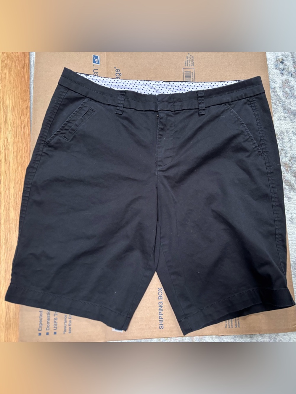 J.C. Penny Women's Size 12 Black Bermuda Shorts Chino Flat Front 10” Inseam